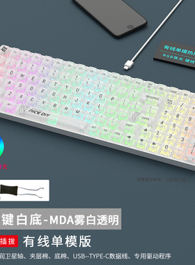 黑吉蛇 DK100单模机械键盘有线RGB客制化热插拔TTC金粉快银V2游戏