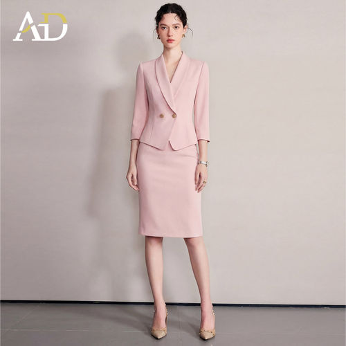 AD正式场合七分袖西装套裙女夏2026新款高级感高知得体主持人裙子