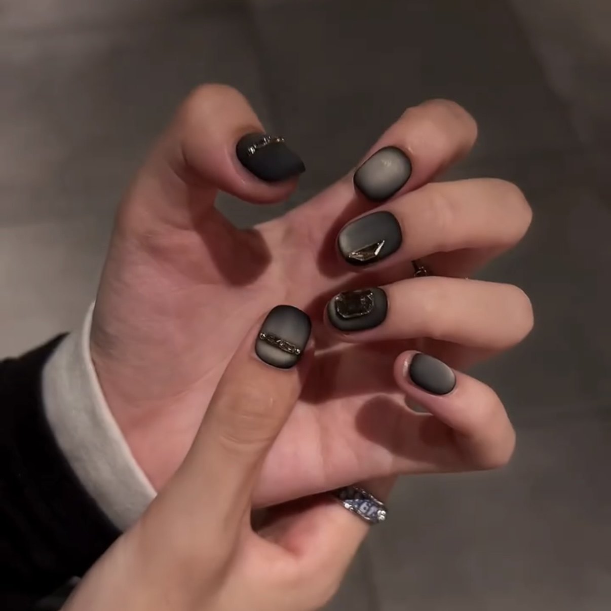 【暗黑磨砂】哑光纯手工穿戴甲美甲贴片可拆卸穿戴式10片装A215,彩妆/香水/美妆工具,穿戴甲/甲片,淘宝优惠券,粉丝福利购,淘宝优惠卷