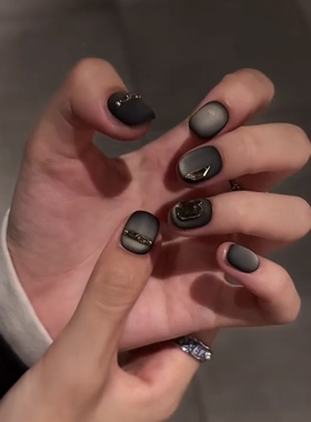 【暗黑磨砂】哑光纯手工穿戴甲美甲贴片可拆卸穿戴式10片装A215