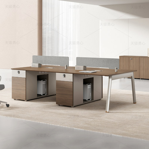 勇心E0级环保职员办公桌简约现代四人位员工桌卡座办公室桌椅组合