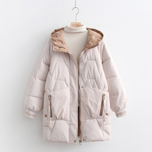 宽松连帽加厚羽绒棉服 初中高中学生韩版 棉衣女2024新款 少女秋冬装