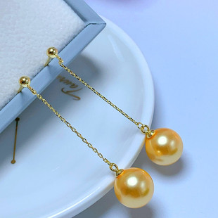 925纯银镶钻耳钉天然淡水珍珠粉耳环耳钉耳饰 时尚简约耳坠送妈妈