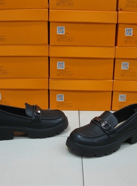 53018-029美之美2025年秋季新款宽头方跟乐福鞋英伦风一脚蹬女鞋