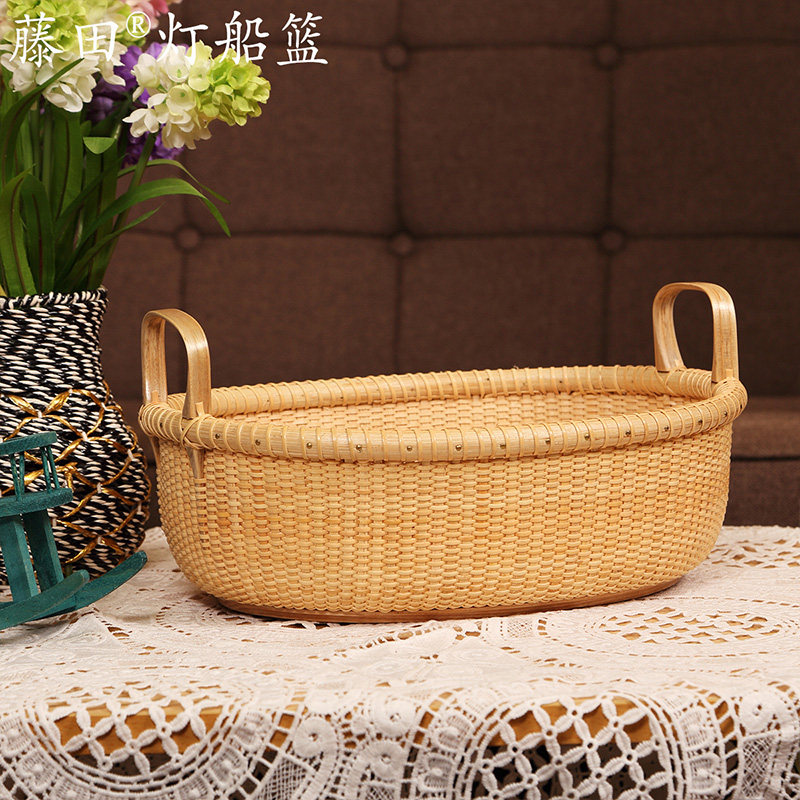藤田藤编收纳筐桌面水果盘水果篮收纳盒收纳篮整理篮木质编织工艺,收纳整理,其他收纳篮,淘宝优惠券,粉丝福利购,淘宝优惠卷