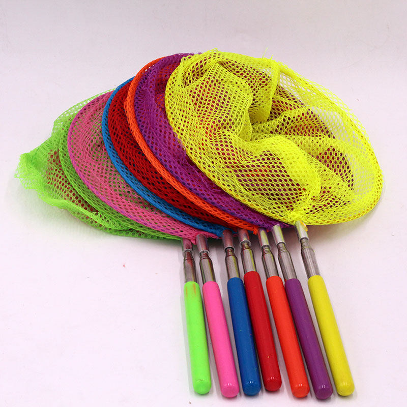 儿童不锈钢伸缩鱼网虫网蜻蜓蝴蝶网昆虫网抓小虾蝌蚪捞鱼网兜包邮