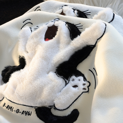 常规宽松奶甜小猫卫衣