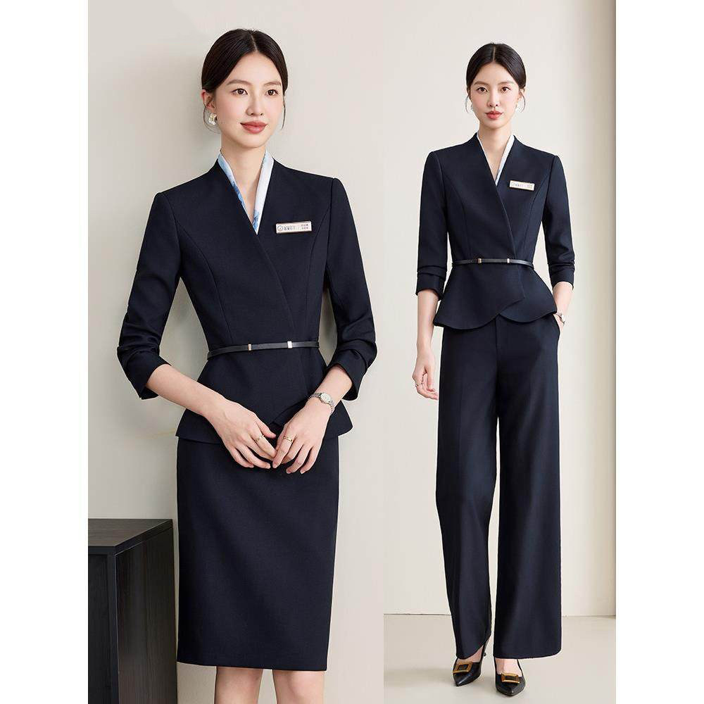 职业套装女2025新款春秋西装气质时尚酒店前台工装工作服裙子正装