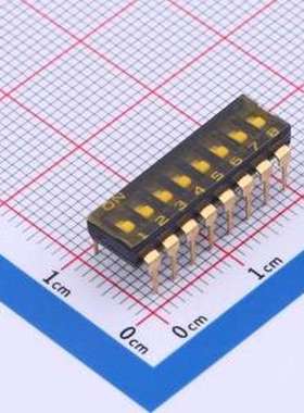 YDD08LS2 拨码开关 8位低拨键贴膜黑色插件2.54MM拨码开关 插件