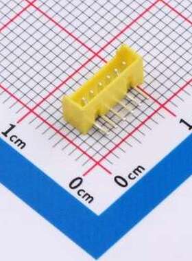 WF-1B125A6P-Y 线对板针座 间距1.25mm 弯插 黄色 1x6P 弯插,P=1.