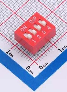 ZX-2.54BM-4PZC 拨码开关 DSE 2.54直插平拨红色4位 间距2.54mm