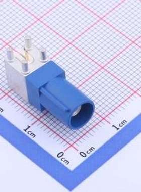 XK07WMC RF射频同轴连接器 FAKRA连接器,公头卧式板端,蓝色 蓝色