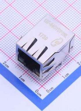 13F-64GYDP2NL 以太网连接器(RJ45 RJ11) 带LED 插件