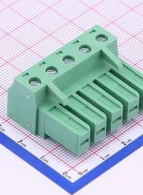 KF2EDGSK-7.62-5P绿色 插拔式接线端子 7.62mm 1x5P 排数:1 每排P