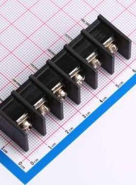 WJ55S-B-10.0-6P 栅栏式接线端子 间距P=10.0mm 6Pin位 边脚 黑色