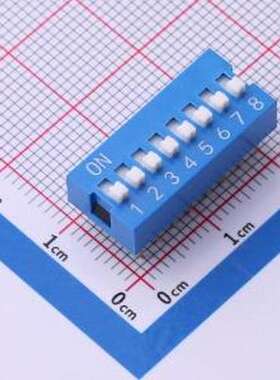 SMQS-08B-TP 拨码开关 间距2.54mm 平拨,凸起式8位拨码开关