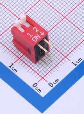 DP-02-R-T 拨码开关 红色侧拨长柄 2位 KE拨码开关 插件