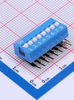 DA-08-B-T 拨码开关 蓝色90度弯脚 8位 DIP拨码开关 插件