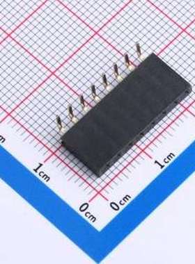 DS1024-1x8R2 排母 1x8P 间距:2.54mm 弯插 黑色 插件,P=2.54mm
