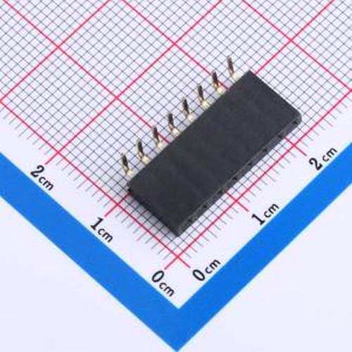 DS1024-1x8R2 排母 1x8P 间距:2.54mm 弯插 黑色 插件,P=2.54mm