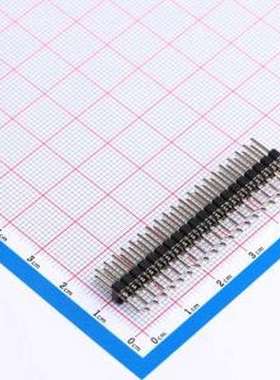 PZ254-2-20-WS 排针 2x20P 间距:2.54mm 方针 卧贴 黑色 SMD,P=2.