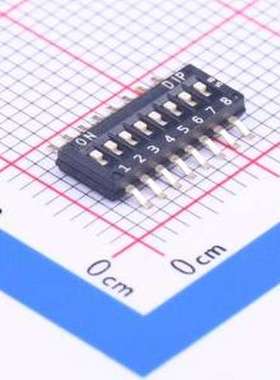 DHNF-08-V-T/R 拨码开关 8位 包含引脚总宽度8.1mm 贴片 SMD-16P,