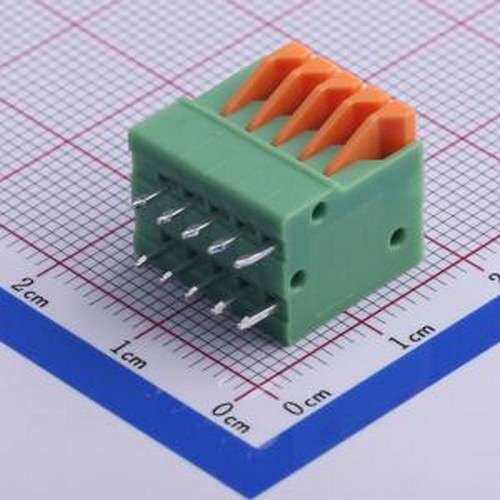 KF141V-2.54-5P 弹簧式接线端子 2.54mm 每排P数:5 插件,P=2.54mm