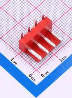 XY-VH3.96-4A21-R 线对板针座 VH 3.96mm 1x4P 弯插 红色 弯插,P=