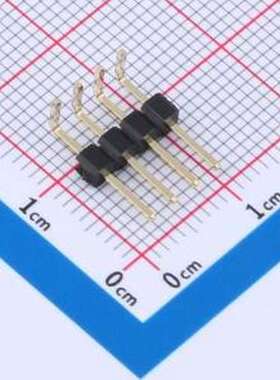GPHB101-0402A001R1BA 排针 1x4P 间距:2.54mm 方针 弯插 弯插,P=