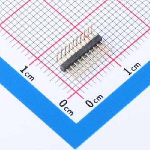 GPCB101-1002A003C1AA 排针 1x10P 间距:1mm 方针 弯插 弯插,P=1m