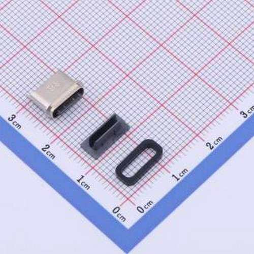 TYPE-C 16PFS LTH6.8 IPX8 USB连接器 Type-C 母 立贴 两件套 SMD