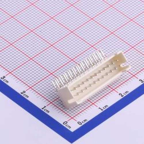 HX20028-24WAP 线对板针座 2x12P 间距:2mm 弯插 米黄 弯插,P=2mm