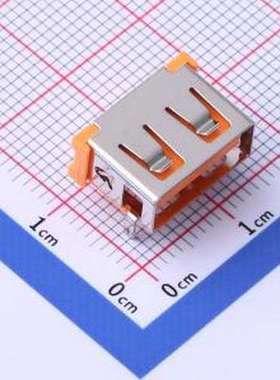 919-162A1112D10400 USB连接器 Type-A 母 弯插 橙色 插件