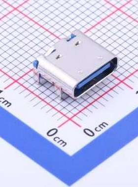 GT-USB-7010AB USB连接器 Type-C 母 卧贴 蓝色 SMD