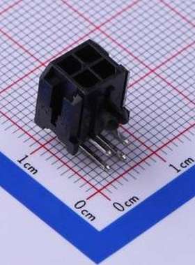 C3030WR-F-2X02P 线对板针座 2x2P 间距:3mm 弯插 黑色 弯插,P=3m