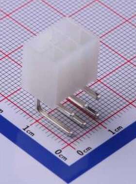 C4255WR-2X03P 线对板针座 2x3P 间距:4.2mm 弯插 白色半透明 弯