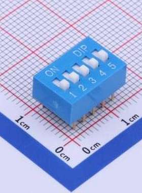 TA-05R 拨码开关 拨码开关蓝色05P-180度 间距2.54mm 立式直插正