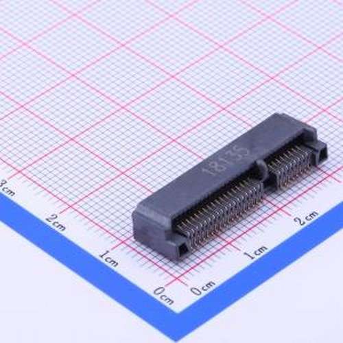 PCIE-52P52H 金手指连接器 0.8mm P数:52P SMD,P=0.8mm,卧贴
