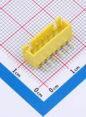 WF-1B254A6P-Y 线对板针座 间距2.54mm 弯插 黄色 1x6P 弯插,P=2.