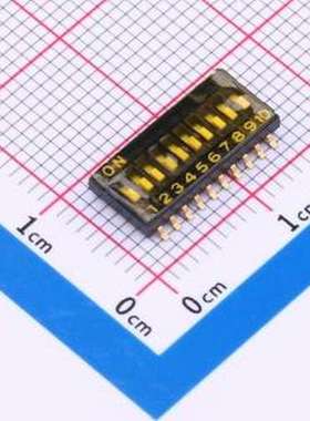 YDF10ES 拨码开关 10位1.27MM,黑色贴膜拨码开关 SMD-20P,6.2x13.