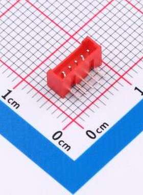 WF-1B125A5P-R 线对板针座 间距1.25mm 弯插 红色 1x5P 弯插,P=1.