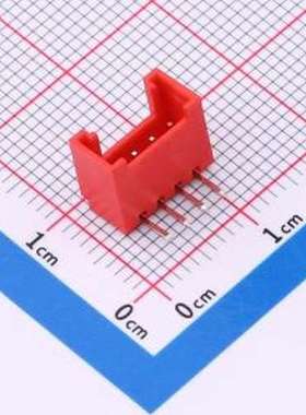 WF-1B200B4P-R 线对板针座 间距2.0mm 弯插 带扣 红色 1x4P 弯插,