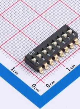 DSIC-08-LS-GER 拨码开关 2.54mm间距 8位 贴片高柄 DSIC黑色 拨