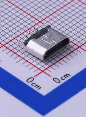 FUS423-FDBK6MB USB连接器 Micro USB B Type 5Pin 母座 黑色胶芯