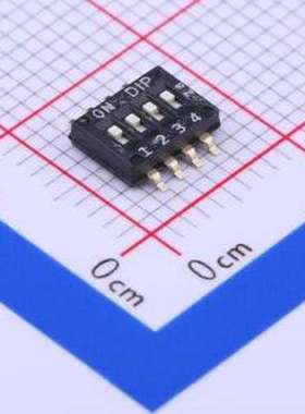 DHN-04-V-T/R 拨码开关 4位 包含引脚总宽度6.7mm 贴片 SMD-8P,4.