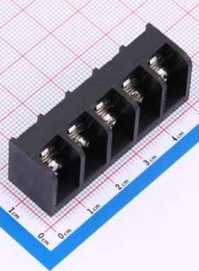 MXHB9500-9.5-05P-BK01-Cu-S-A 栅栏式接线端子 9.5mm 1x5P 边脚