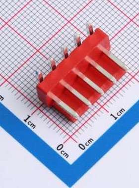 XY-VH3.96-5A21-R 线对板针座 VH 3.96mm 1x5P 弯插 红色 弯插,P=