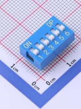 KH-BM2.54B-6P 拨码开关 蓝色拨码开关,6位,间距2.54mm 拨码开关