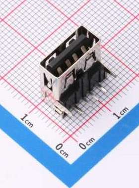 XDUF-0241-05 USB连接器 USB 2.0AF 90度插板 有后盖直脚 无边 插