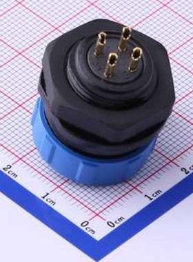 JH1712S-4P 圆形(线缆)连接器 后螺母插座JH1712S-4